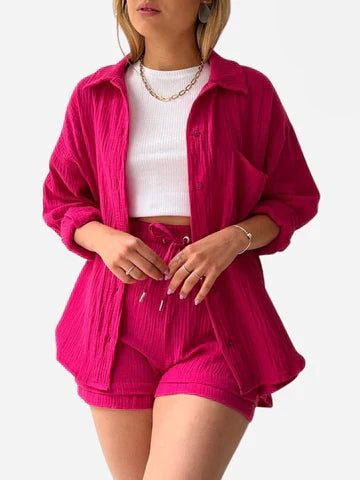 Monique™ | Katoenen tweedelige set