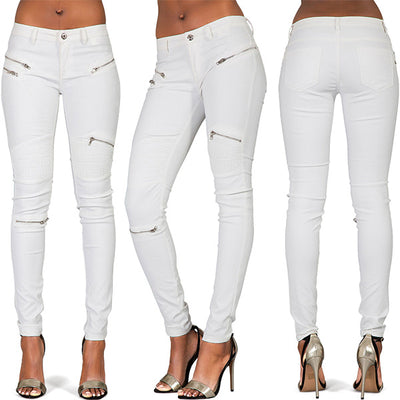 Kunstleren broek met een verfijnde slim-fit pasvorm